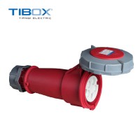 TIBOX户外工业插头防水接插件连接器插座32A 400V 红色3P+N+EIP