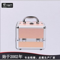 韩国手提小号化妆箱专业化妆品收纳盒多层大容量带锁箱子便携