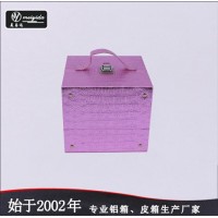 东莞美易达厂家直销紫红色手提便携式化妆箱
