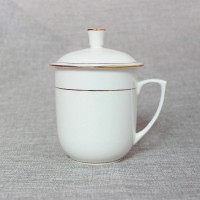 金边骨瓷茶杯定制 骨瓷办公杯加logo