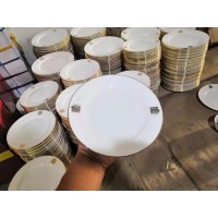 政府食堂专用陶瓷碗骨瓷盘订制，机关单位餐具印字