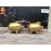 广州玻璃钢雕塑厂家现货供应千面艺术雕塑 切面猪玻璃钢雕塑摆件
