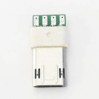 MICRO USB 5P公头 双面插 带板 包胶 带数据 没课USB盲插