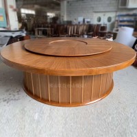 餐厅饭店包厢实木电动餐桌订做新中式电动圆桌