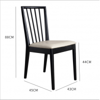 实木餐椅家用全实木中式黑色约靠背小户型餐厅艺术北欧创意椅子