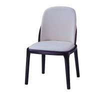 橡胶木架子酒店餐椅 现代简约软包PU皮椅子 会所饭店咖啡厅椅子