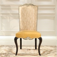 香槟金系列 欧式实木餐椅新古典轻奢华椅子别墅客厅扶手书椅