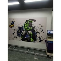 深圳合众海报彩绘机DIY打印机 3D彩雕瓷砖背景墙平板打印机