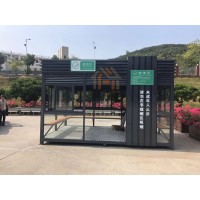 福建漳州吸烟亭 厂区户外吸烟室定制 移动吸烟玻璃亭可定制尺寸